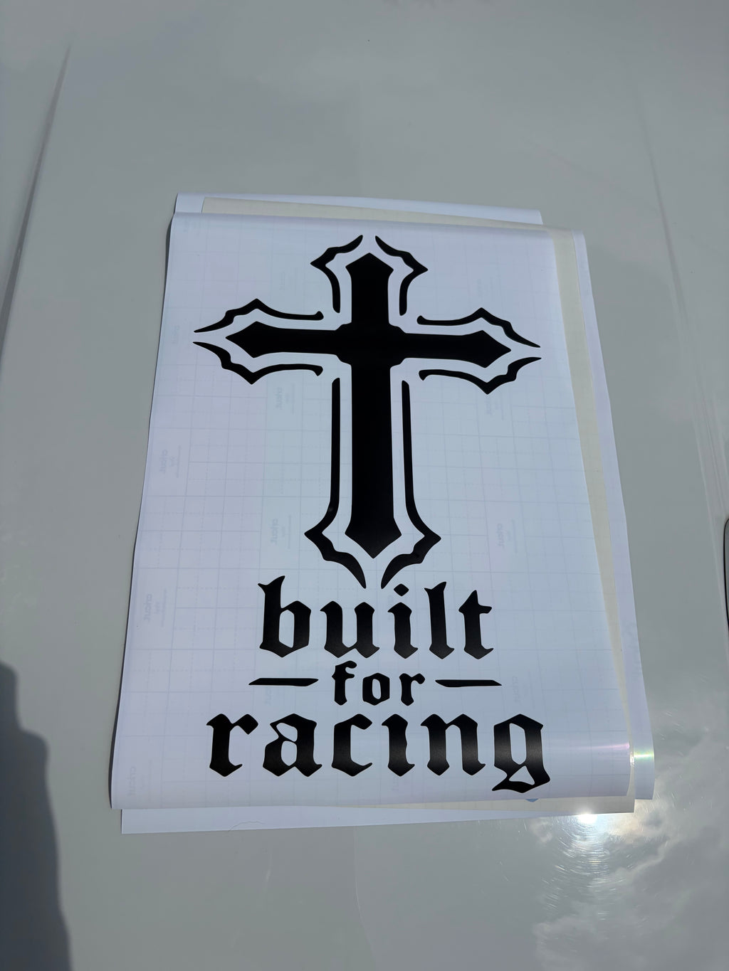 BUILT TO RACE CROSS DECAL
