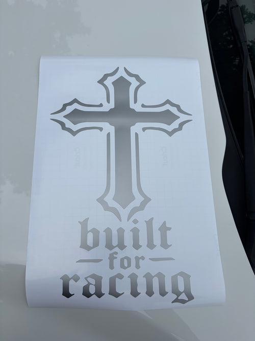 BUILT TO RACE CROSS DECAL