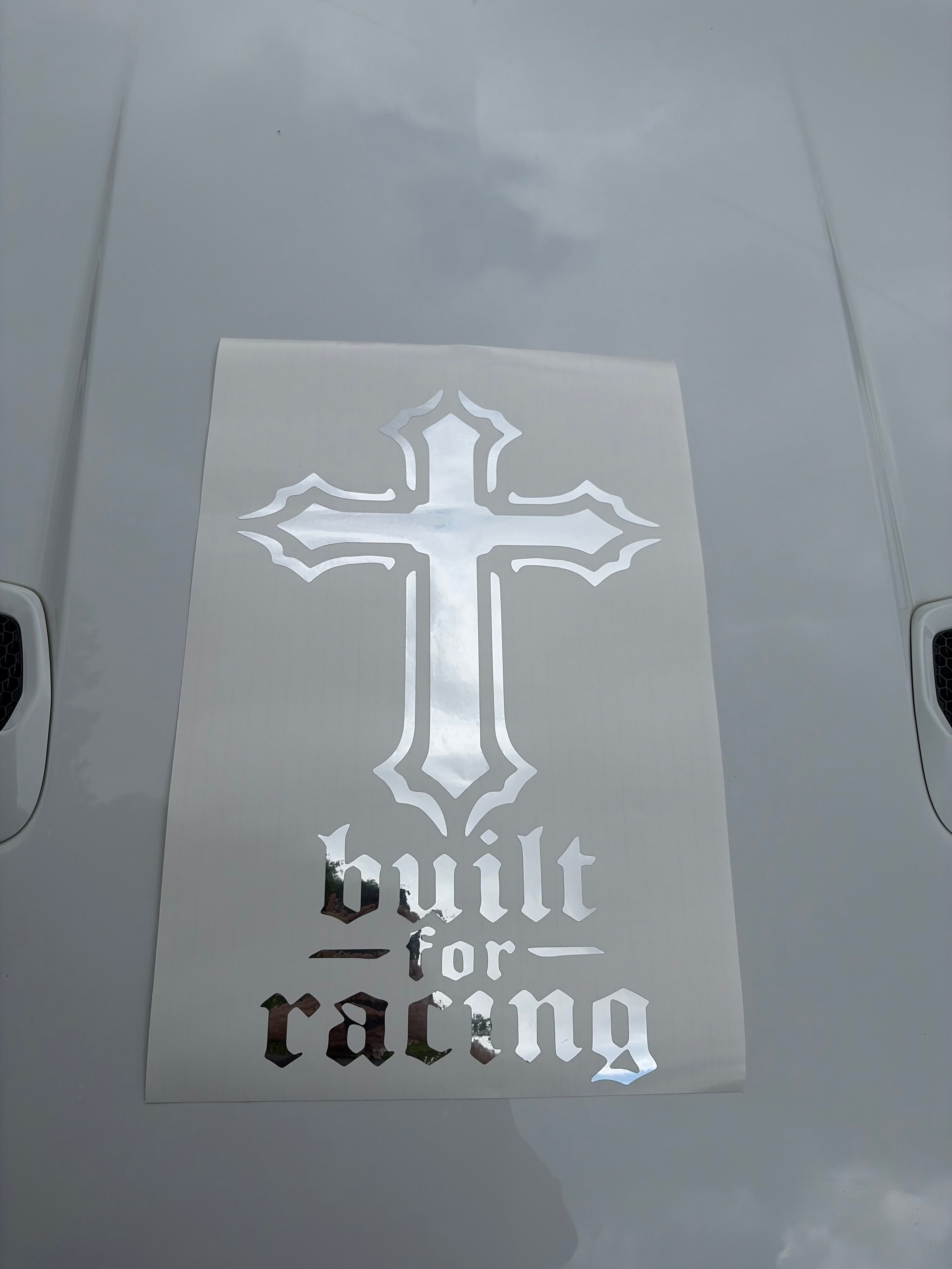 BUILT TO RACE CROSS DECAL